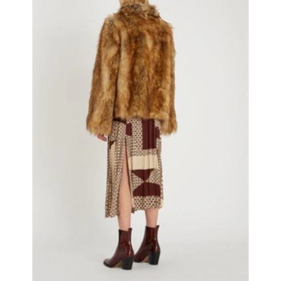 Zadig & Voltaire Furys Faux-Fur Jacket Long Sleeves in Marron Size 36 / US S NWT - Picture 3 of 13